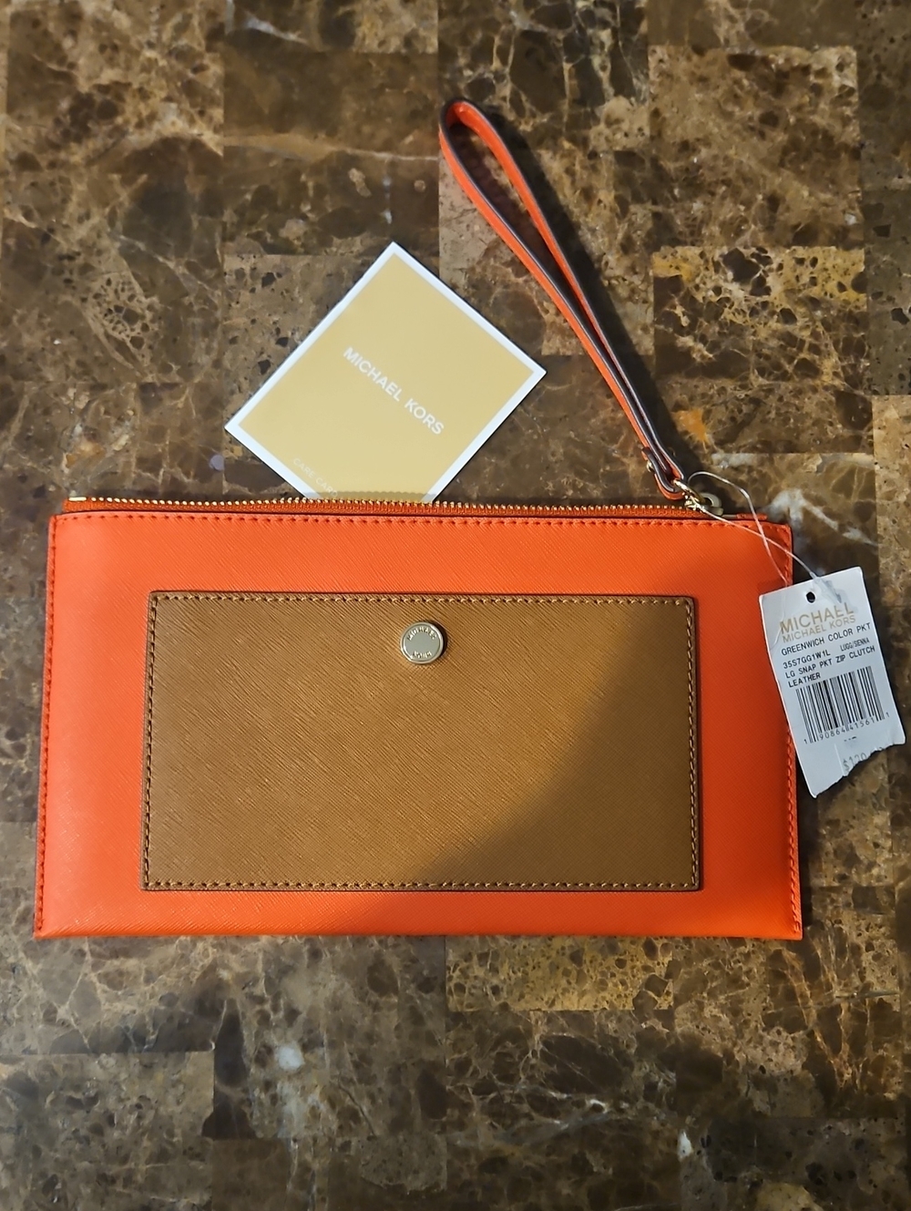 NWT: Authentic Michael Kors Zip Clutch